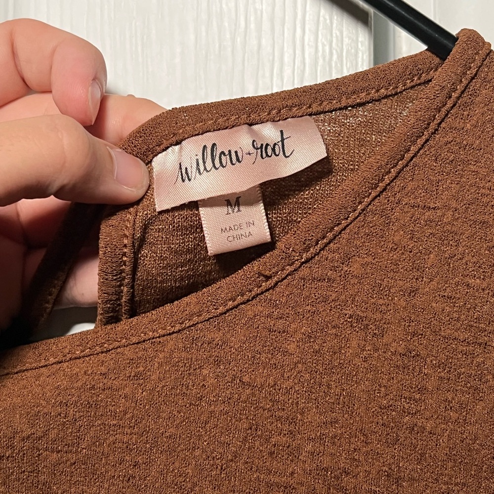 Chic Long Sleeve Brown Top - Picture 3 of 3